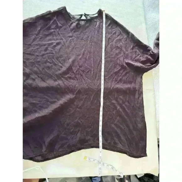 Su Zen Women’s Tunic Top 100% Rayon Dark Plum One size Beautiful Drape Fit - Picture 6 of 11